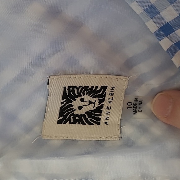 Anne Klein Blue & White Checkered Sleeveless Dress size 10 - Picture 3 of 7